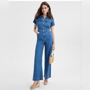 INC WOMEN'S LIQUID DENIM JUMPSUIT SIZE 12 NWT